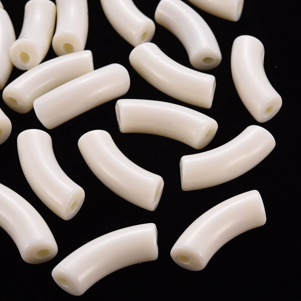 7760 155pcs Acrylic Chunky Tube Beads for Bracelets Making Bamboo Bracelet